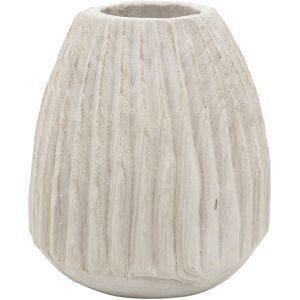 Sagebrook Home Wood 8in Ridged Vase White NoSize
