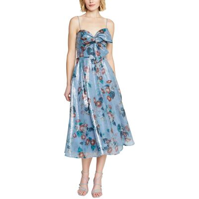 Theia Paisley Bow Drape Dress NoColor 0 Theia Paisley Bow Drape Dress NoColor 0