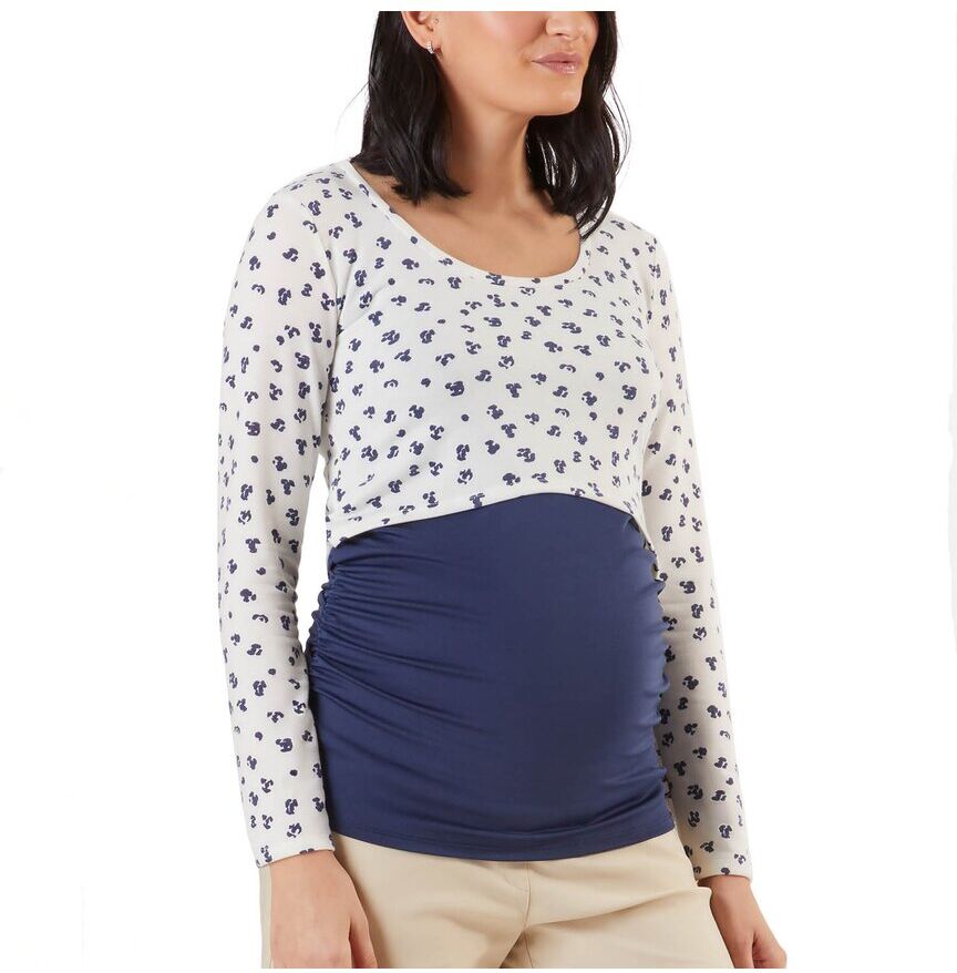 Stowaway Collection Cropped Maternity Top & Nursing Cover NoColor S