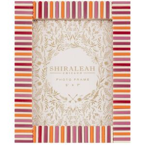 Shiraleah Viva 5 X 7 Mosaic Stripes Picture Frame Red NoSize