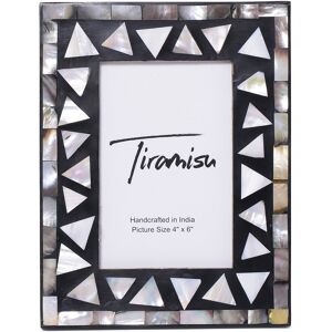 Tiramisu Mother-Of-Pearl Picture Frame-Triangle Pattern Black Medium