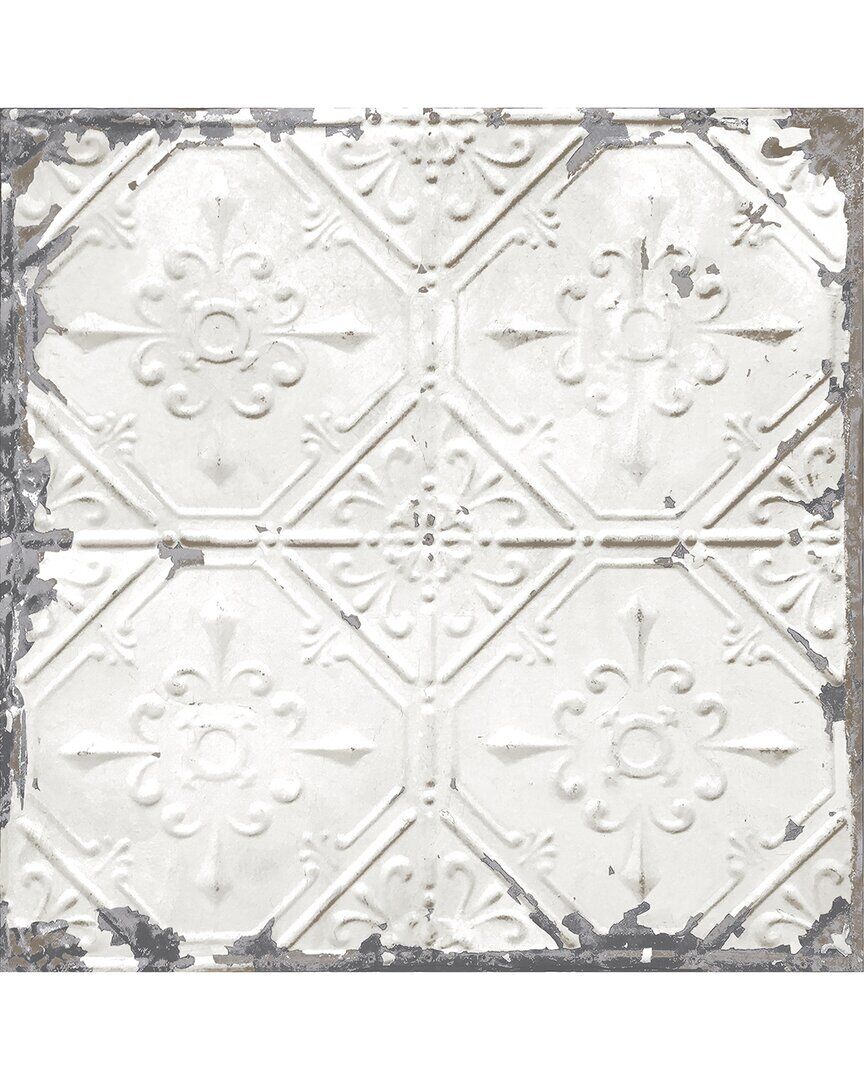 NuWallpaper Vintage Tin Tile Peel & Stick Wallpaper White NoSize