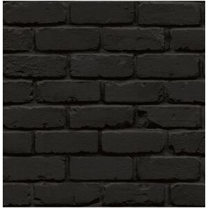NuWallpaper Black Amsterdam Brick Peel & Stick Wallpaper Black NoSize