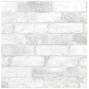 NuWallpaper Loft White Brick Peel & Stick Wallpaper White NoSize