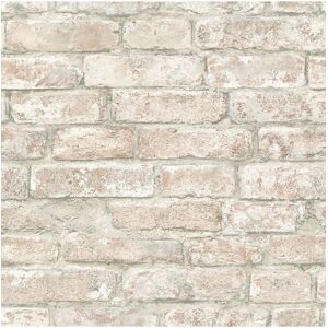 InHome White Washed Denver Brick Peel & Stick Wallpaper White NoSize