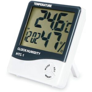 Fresh Fab Finds 2-in-1 Thermometer & Hygrometer with Clock Alarm Function White NoSize