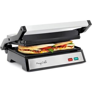 MegaChef Electric Dual Plate Non-Stick Panini Grill Contact Press Silver NoSize