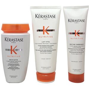 Krastase Unisex Nutritive Bain Satin, Lait Vital Conditioner & Nectar Thermique Trio NoColor NoSize