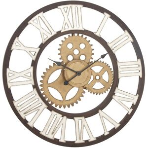 Peyton Lane Industrial Round Brown Metal Wall Clock NoColor NoSize