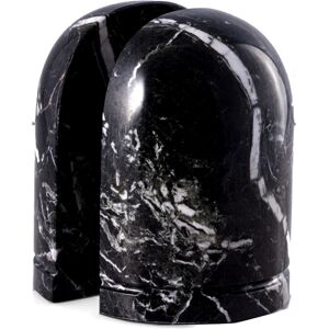 Bey-Berk Black Zebra Marble Dome Bookends NoColor NoSize