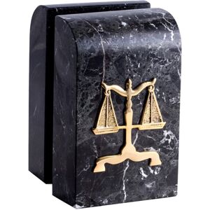 Bey-Berk Black Zebra Marble Bookends NoColor NoSize