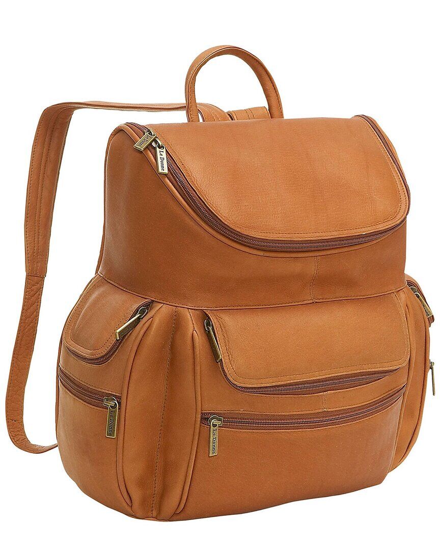 Le Donne Leather Laptop Backpack Brown NoSize