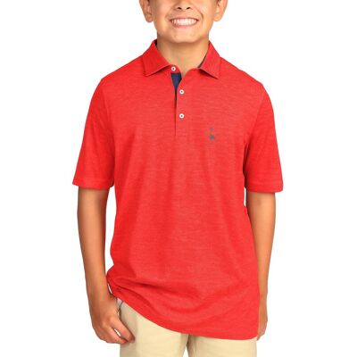 Tailorbyrd Melange Mesh Performance Polo Shirt Red XL/18-20 Tailorbyrd Melange Mesh Performance Polo Shirt Red XL/18-20