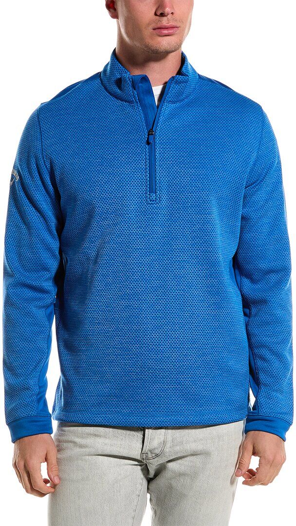 Callaway Mid-Weight Hex 1/4-Zip Pullover Blue XXL