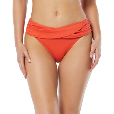 Vince Camuto Draped High-Waist Bikini Bottom Orange xs Vince Camuto Draped High-Waist Bikini Bottom Orange xs