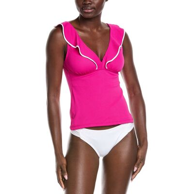 Tommy Bahama Island Cays Cabana Ruffle Tankini Top Pink m Tommy Bahama Island Cays Cabana Ruffle Tankini Top Pink m