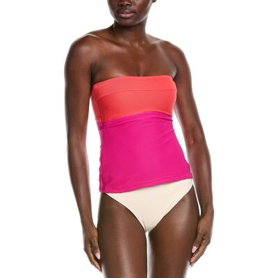 Tommy Bahama Ocean Point Colorblocked Bandeau Tankini Top Pink xs Tommy Bahama Ocean Point Colorblocked Bandeau Tankini Top Pink xs