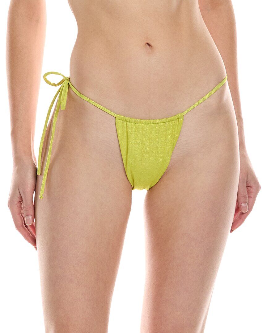 Monica Hansen Beachwear Lurex Side Tie String Bikini Bottom Yellow xs