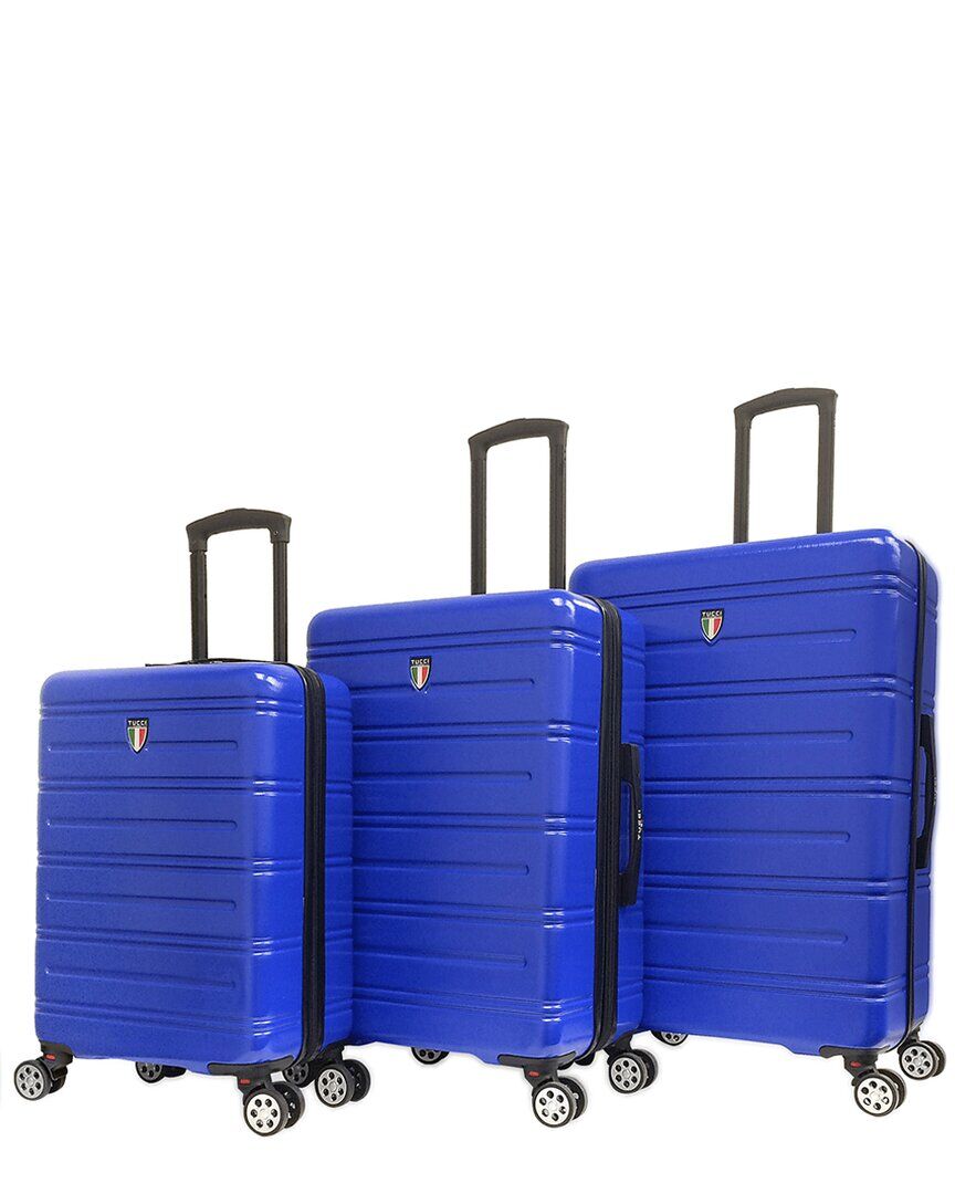 Tucci Italy Black Label Letizia 3pc Expandable Luggage Set Blue NoSize