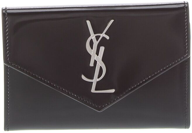 Saint Laurent Monogram Small Leather Envelope Wallet Black NoSize