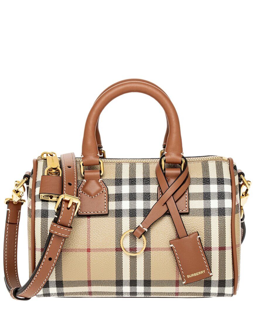 Burberry Canvas & Leather Mini Bowling Bag Beige NoSize
