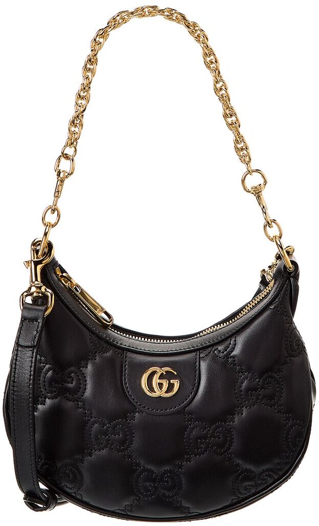 Gucci GG Matelasse Mini Leather Hobo Bag Black NoSize