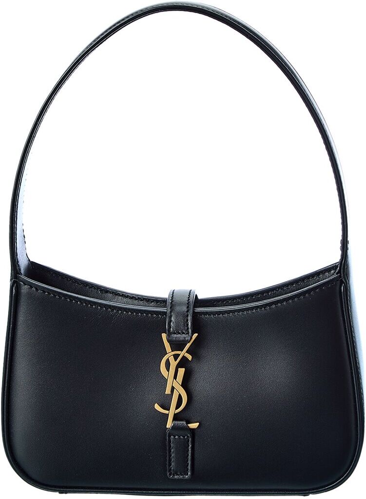 Saint Laurent Mini Leather Hobo Bag Black os