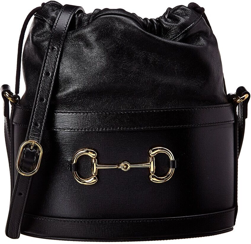 Gucci Horsebit 1955 Leather Bucket Bag Black NoSize