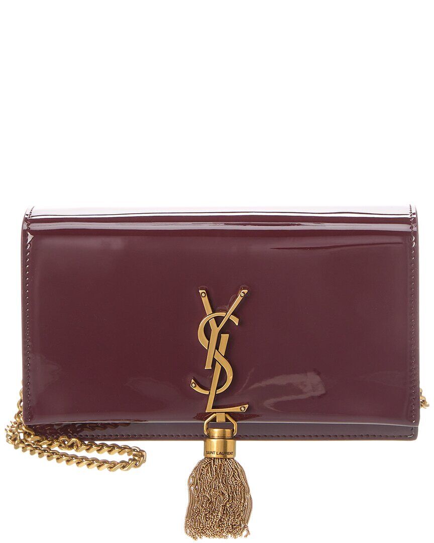 Saint Laurent Kate Patent Wallet On Chain Red NoSize