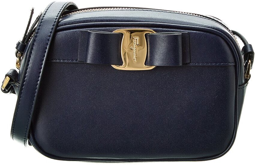 Ferragamo Vara Bow Leather Camera Bag Blue NoSize