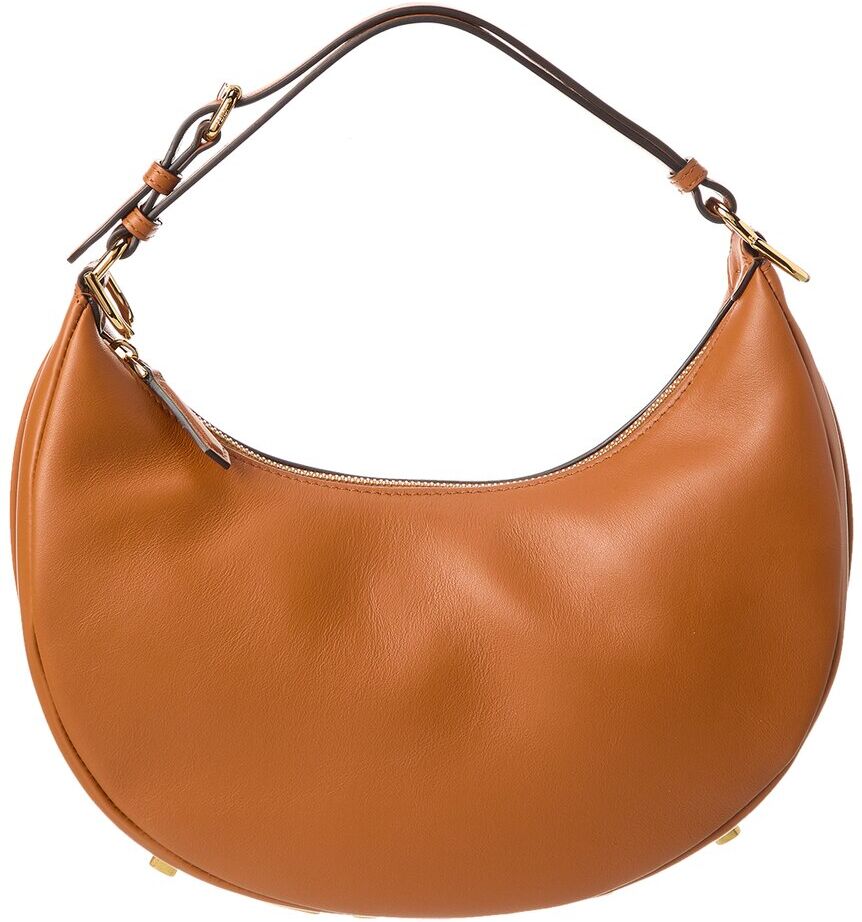 FENDI Fendigraphy Small Leather Hobo Bag Brown NoSize