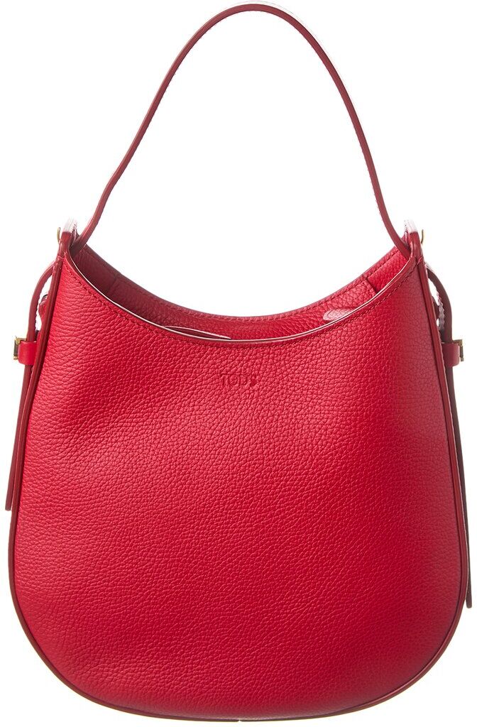 TOD's TODs Logo Leather Hobo Bag Red NoSize