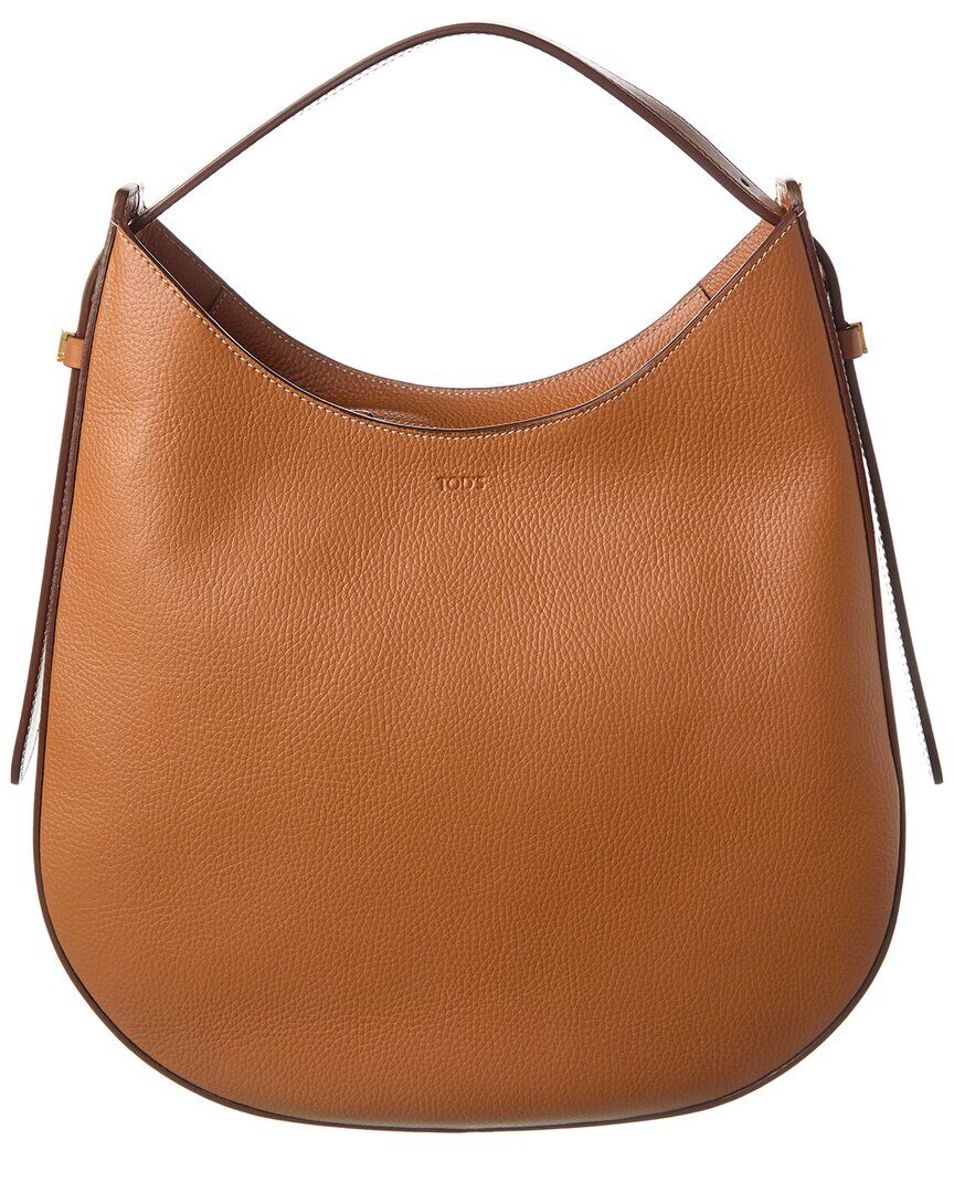 TOD's TODs Logo Leather Hobo Bag Brown NoSize