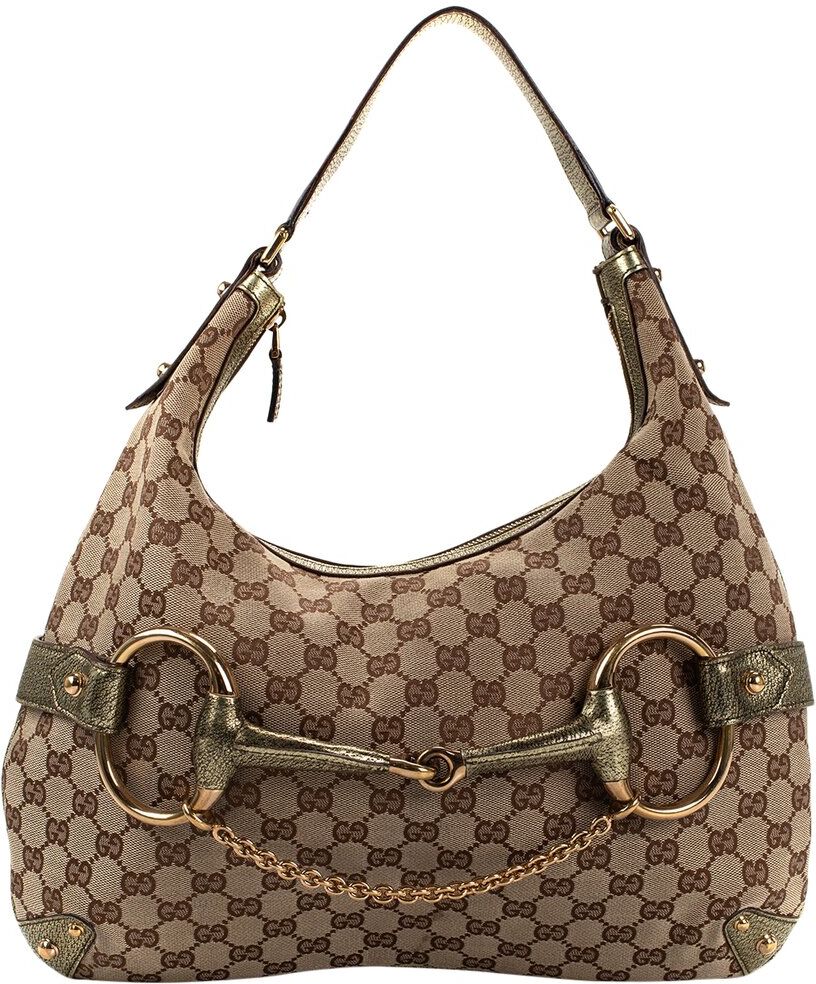 Gucci Beige Canvas & Gold Leather Amalfi Handbag (Authentic Pre-Owned) NoColor NoSize