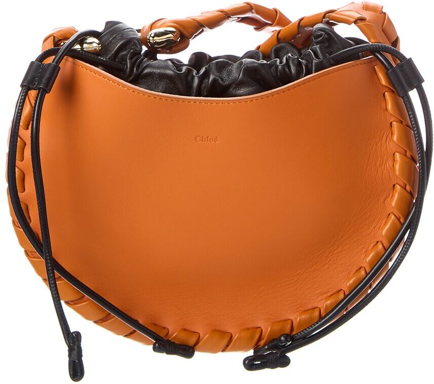 Chlo Mate Small Leather Hobo Bag Orange NoSize