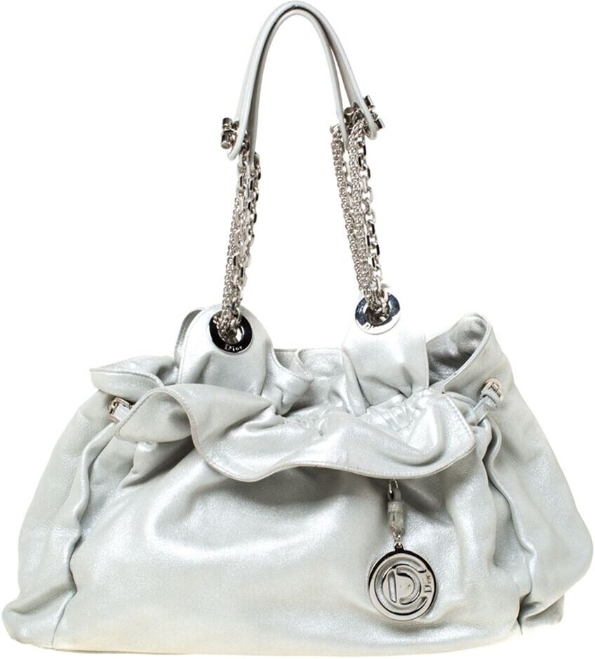 Christian Dior Silver Nubuck Leather Le Trente Hobo Bag (Authentic Pre-Owned) NoColor NoSize