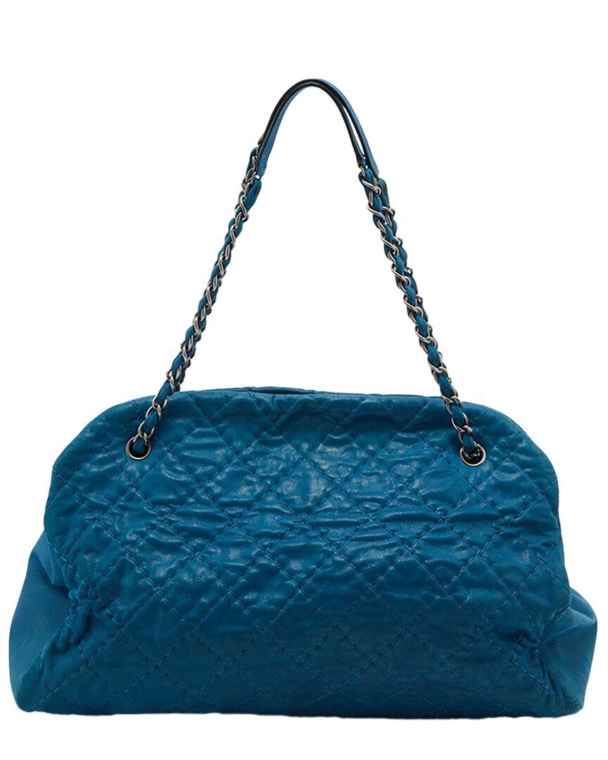 Chanel Teal Blue Leather Just Mademoiselle Bowler Bag (Authentic Pre-Owned) NoColor NoSize
