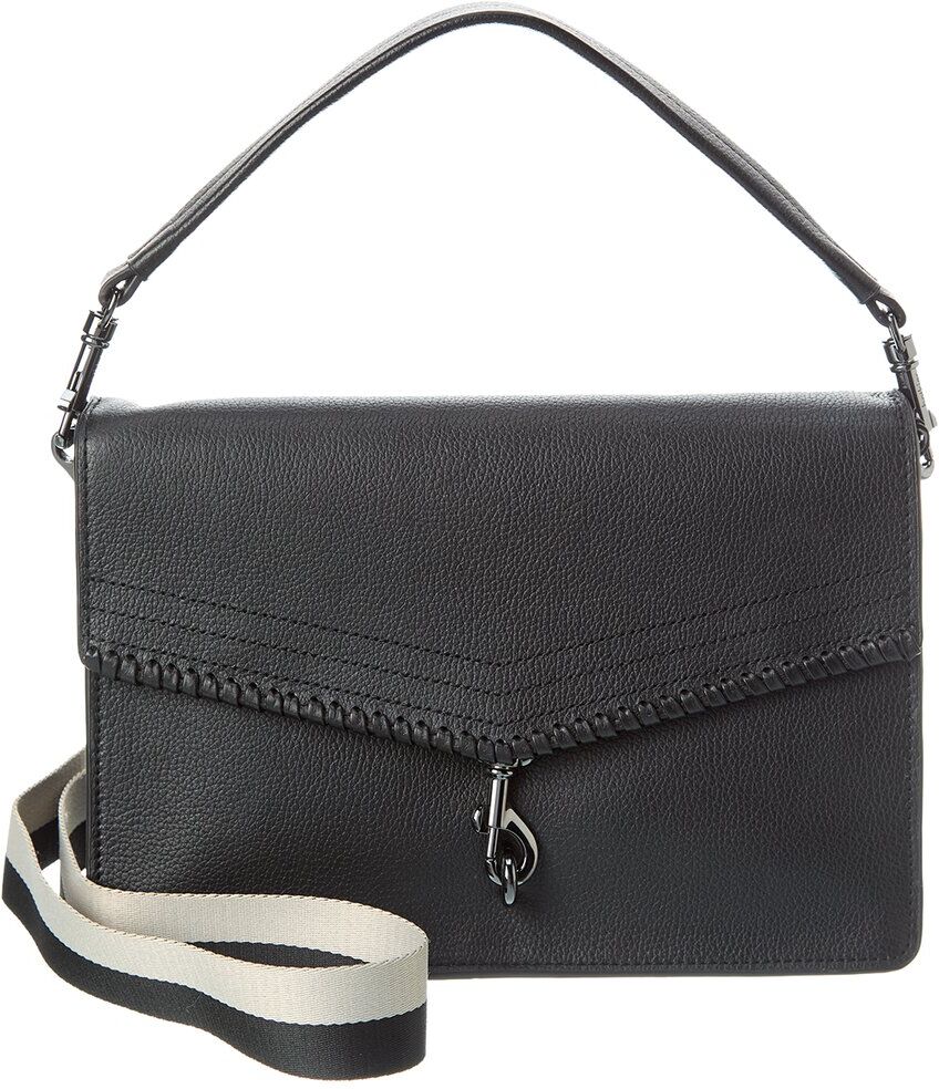 Botkier Trigger Flap Leather Hobo Bag Black NoSize