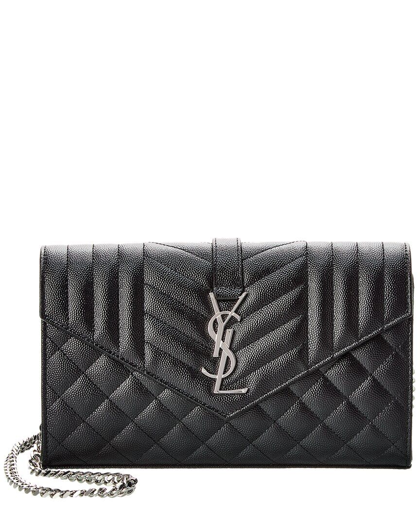 Saint Laurent Chain Wallet Leather Crossbody Black NoSize