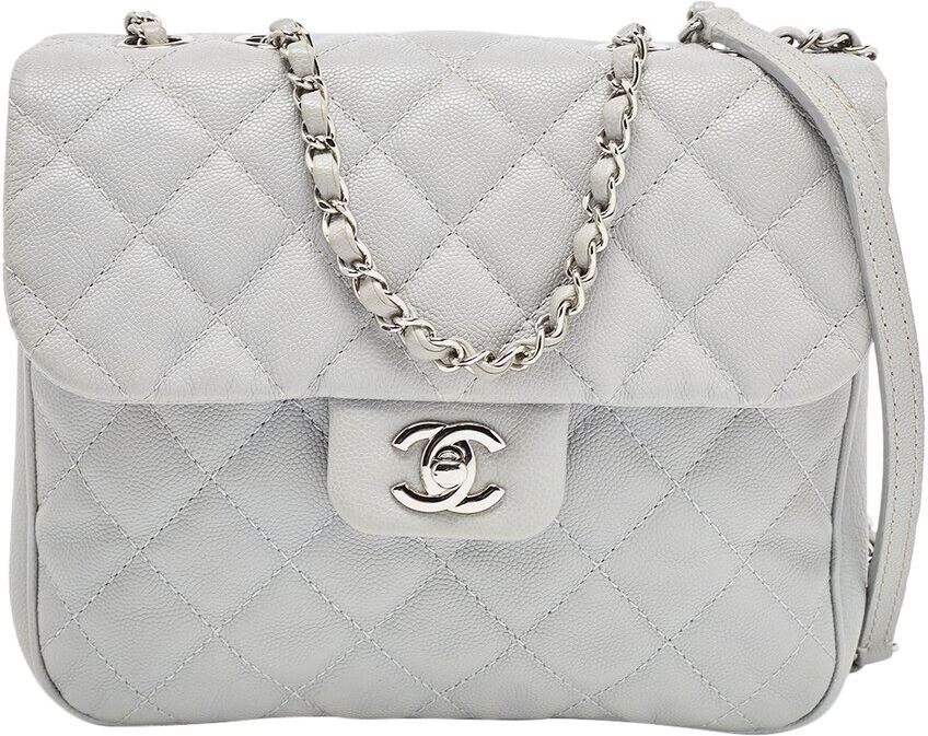 Chanel Grey Quilted Caviar Leather Medium Urban Companion Double Flap Bag (Authentic Pre-Owned) NoColor NoSize