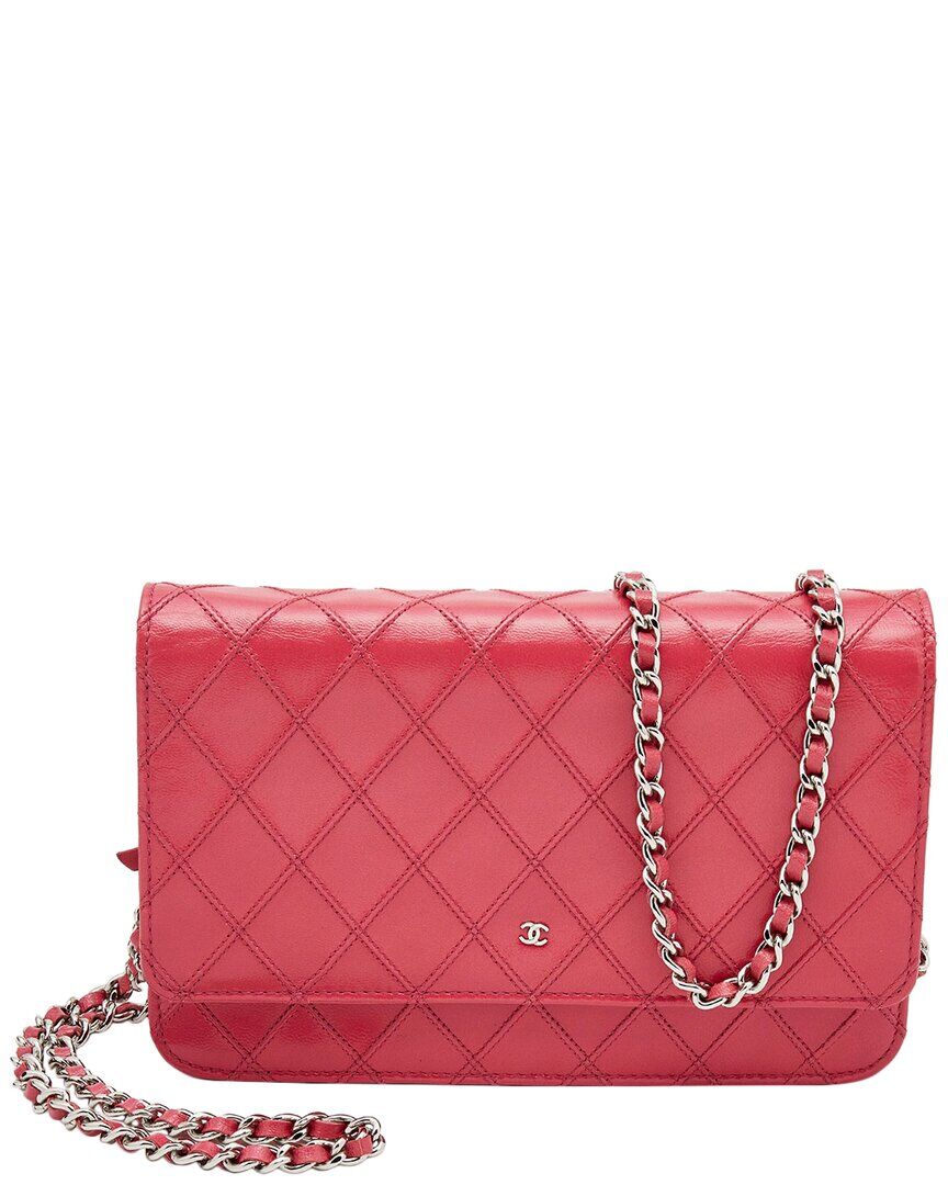 Chanel Pink Quilted Leather Wallet on Chain (Authentic Pre-Owned) NoColor NoSize