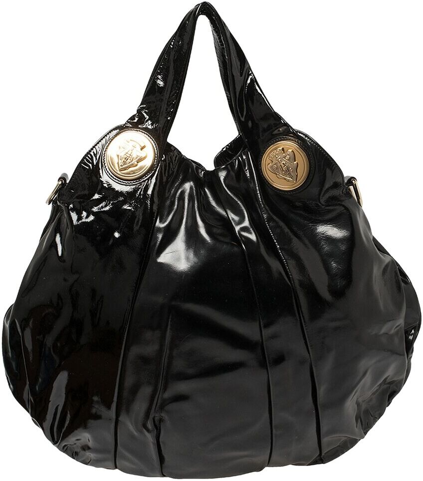 Gucci Black Patent Leather Large Hysteria Hobo Bag (Authentic Pre-Owned) NoColor NoSize