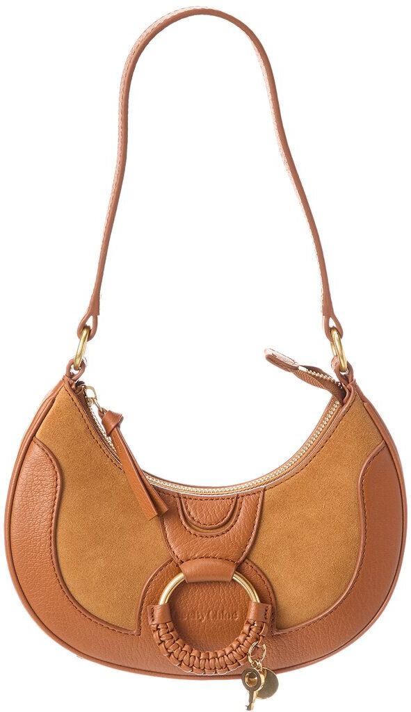 See by Chlo Hana Half-Moon Leather Hobo Bag Brown NoSize