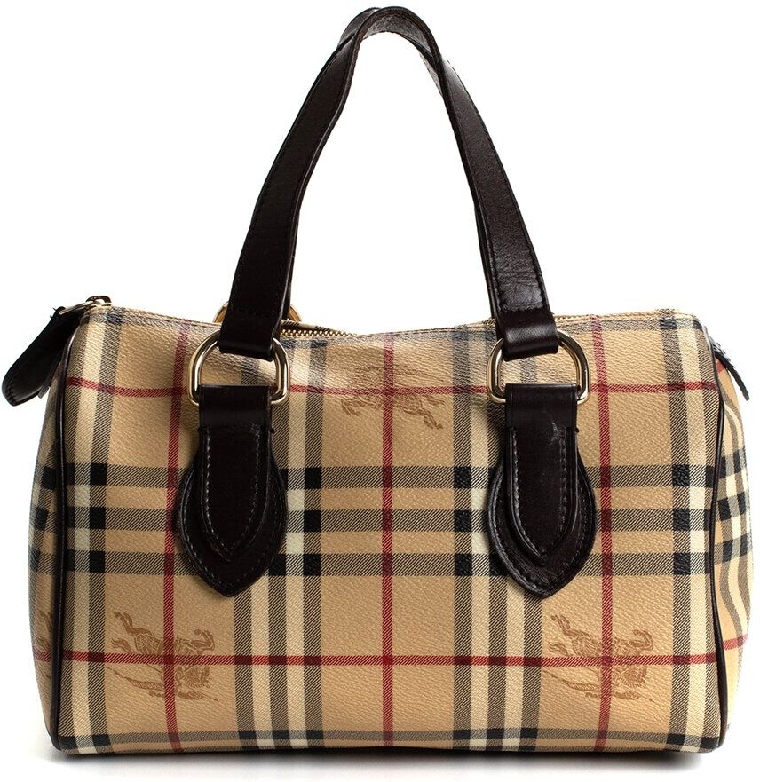 Burberry Beige Canvas Plaid Chester Bowler Bag (Authentic Pre-Owned) NoColor NoSize