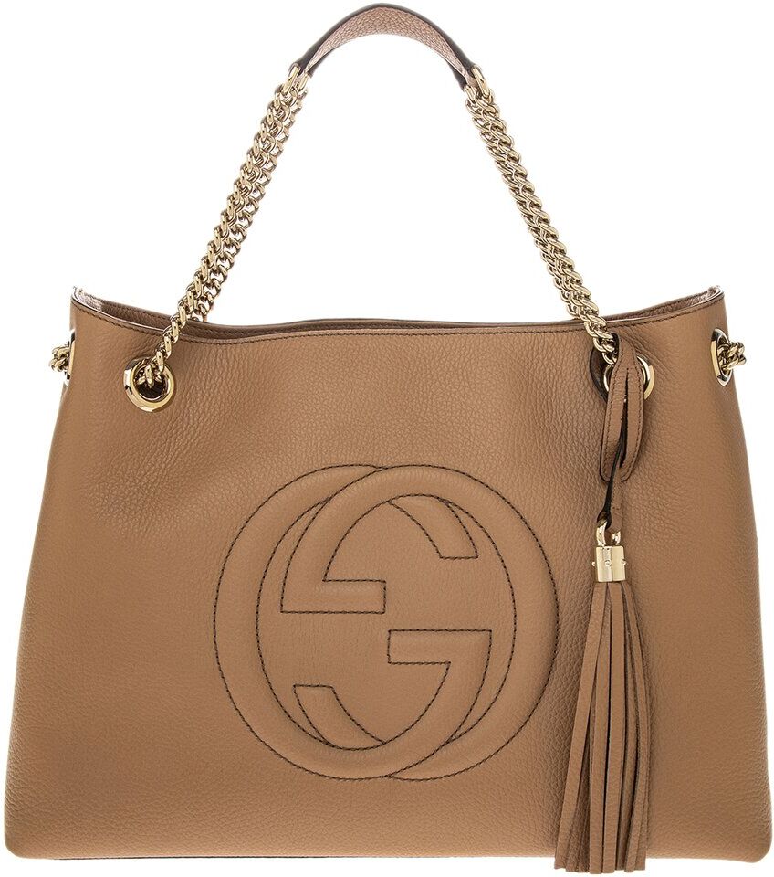 Gucci Soho Leather Tote Beige NoSize