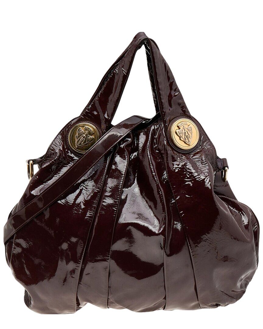 Gucci Burgundy Patent Leather Large Hysteria Tote (Authentic Pre-Owned) NoColor NoSize