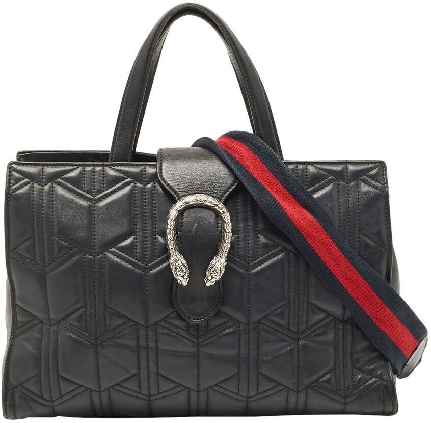 Gucci Black Leather Quilted Dionysus Flap Tote (Authentic Pre-Owned) NoColor NoSize