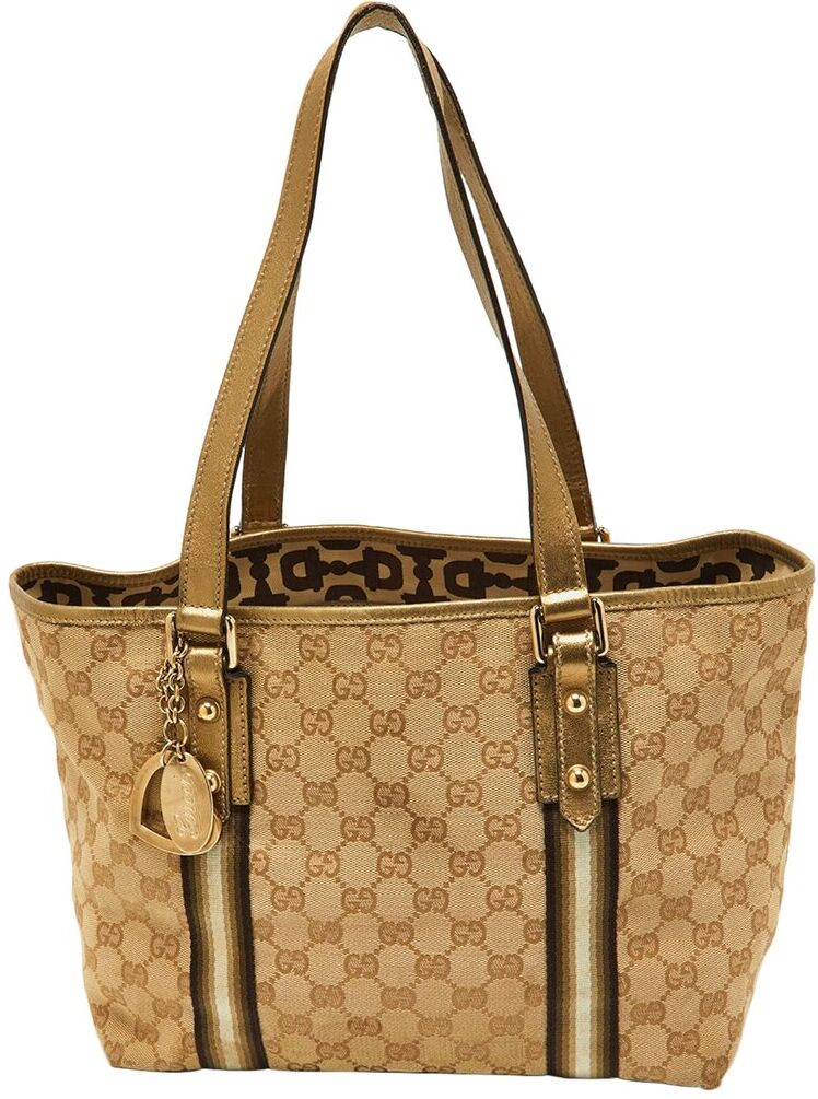 Gucci Brown Canvas & Leather Jolicoeur Tote (Authentic Pre-Owned) NoColor NoSize