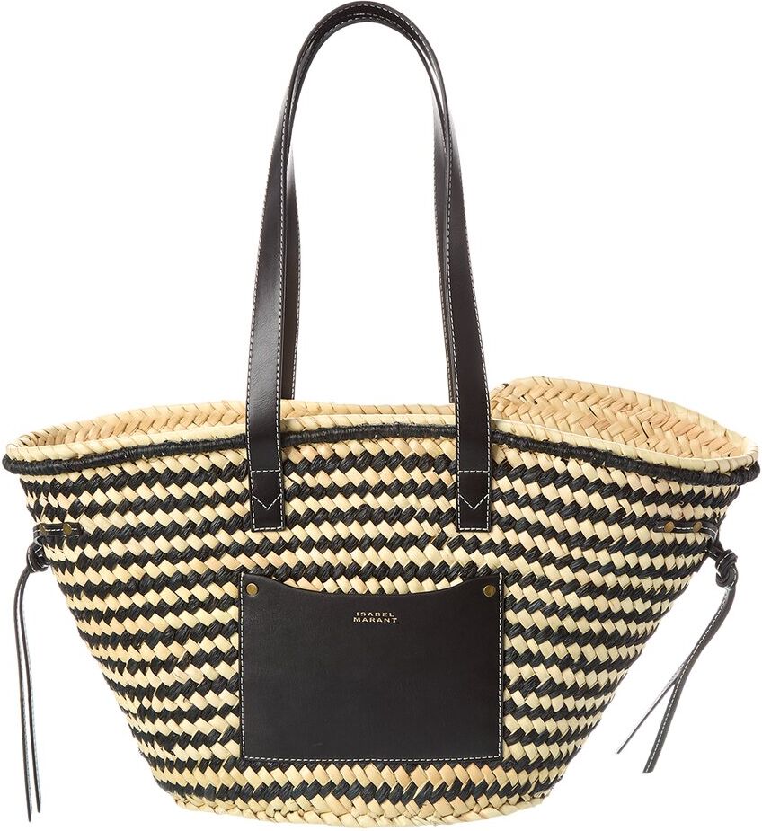 Isabel Marant Cadix Raffia & Leather Tote Brown NoSize