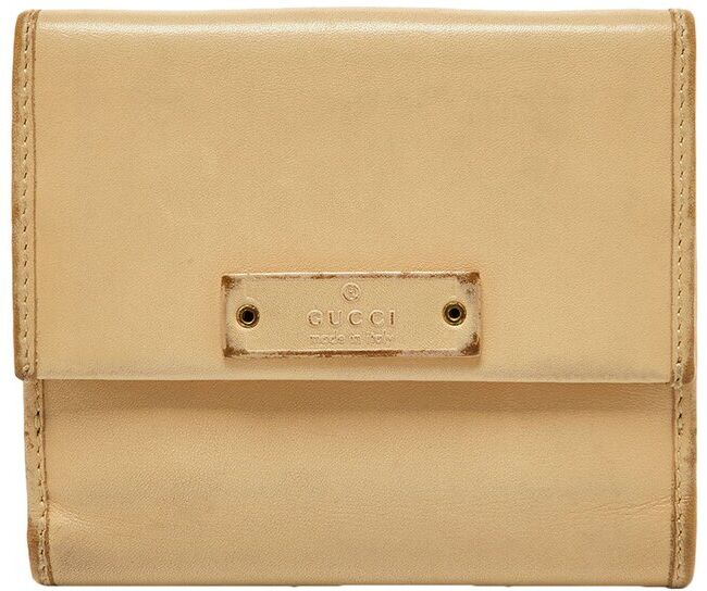 Gucci Cream Leather French Wallet (Authentic Pre-Owned) NoColor NoSize